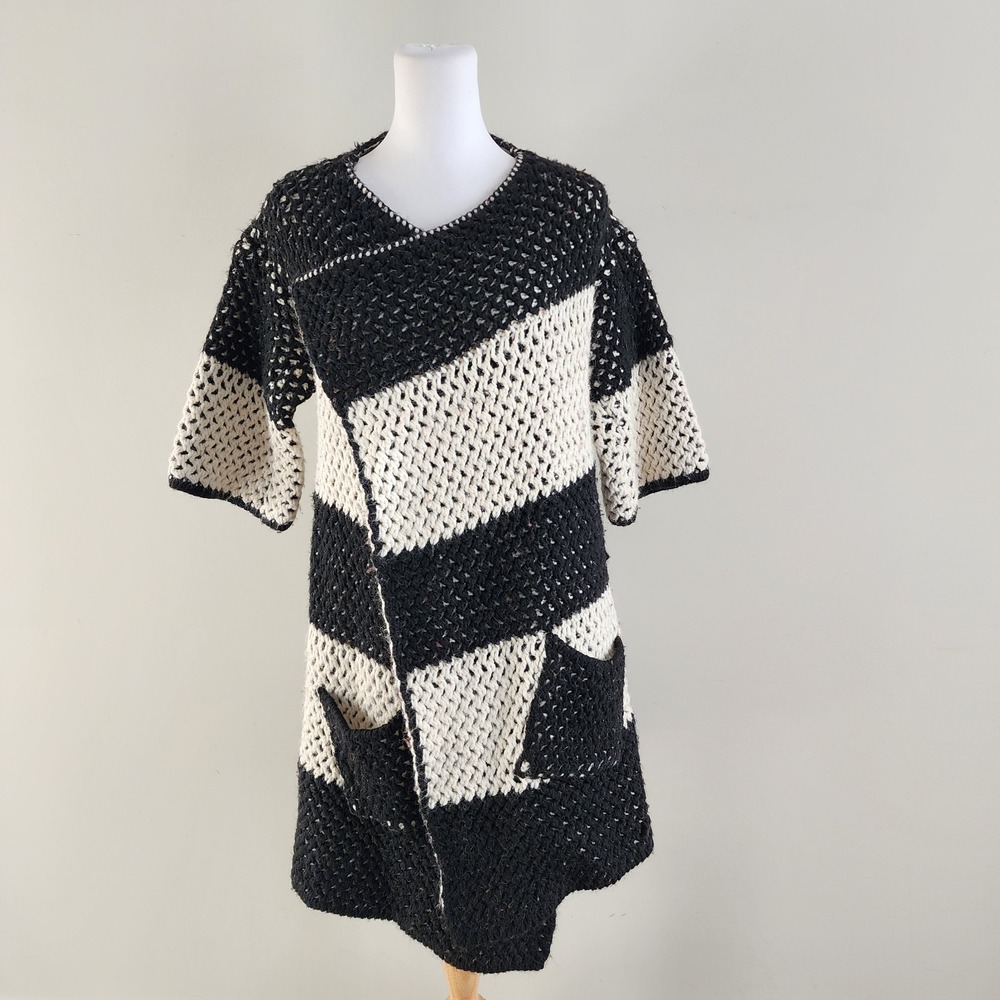 Anthropologie Cocogio Cardigan Womens M Wool Blend Knit Wrap Long Made In Italy